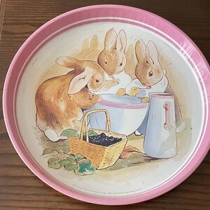 Vintage Beatrix Potter Round Tin Tray 12" made in England